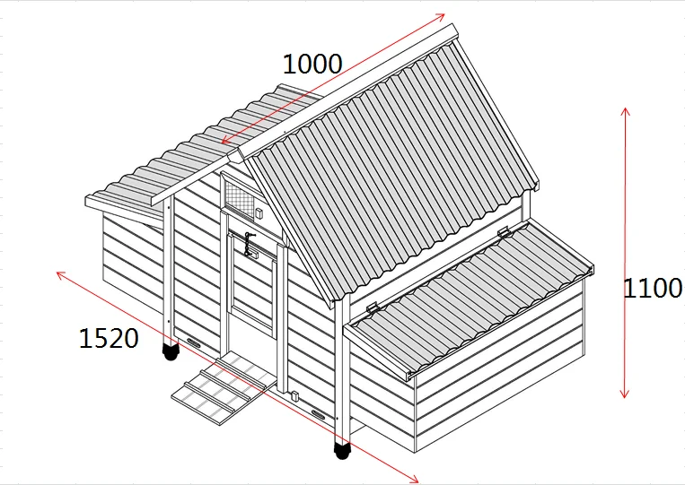 XL Sunshine 6-8 Birds Chicken Coop With Run - Image 5