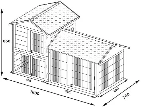 Wider Shadow XXL Natural Rabbit Hutch - Image 2