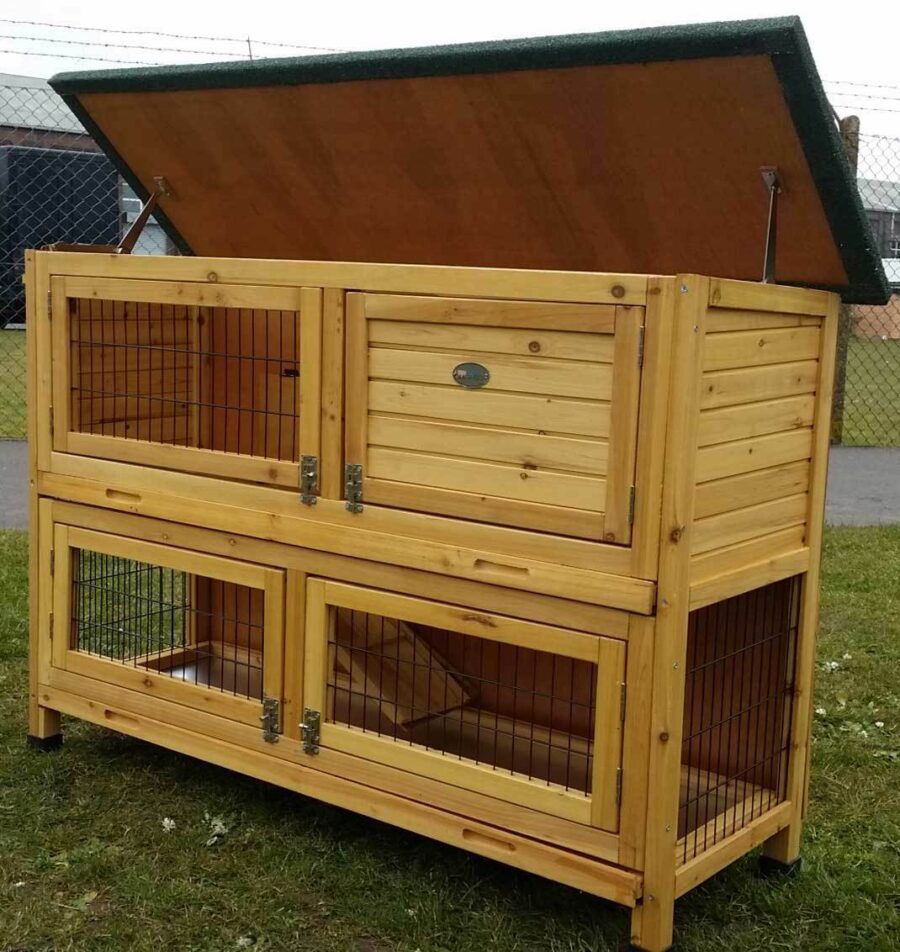 Classic XL Natural 2 Tier Large Rabbit Hutch - Image 4