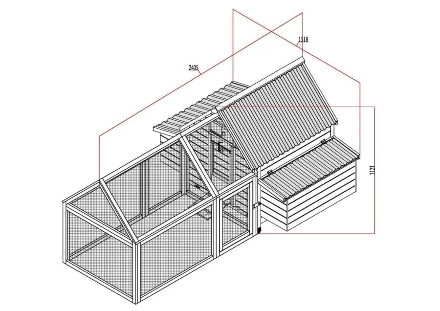 XL Sunshine 6-8 Birds Chicken Coop With Run - Image 6
